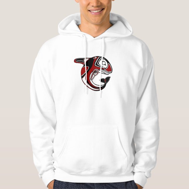 Red Whale Totem Hoodie (Front)