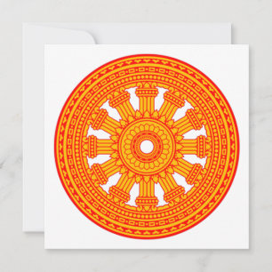 Red Wheel of Dharma (Buddhist Art) Card