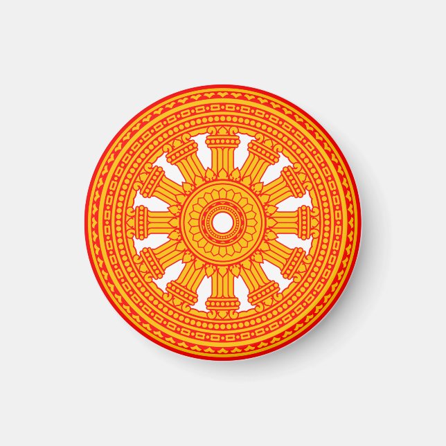 Red Wheel of Dharma (Buddhist Art) Magnet (Front)