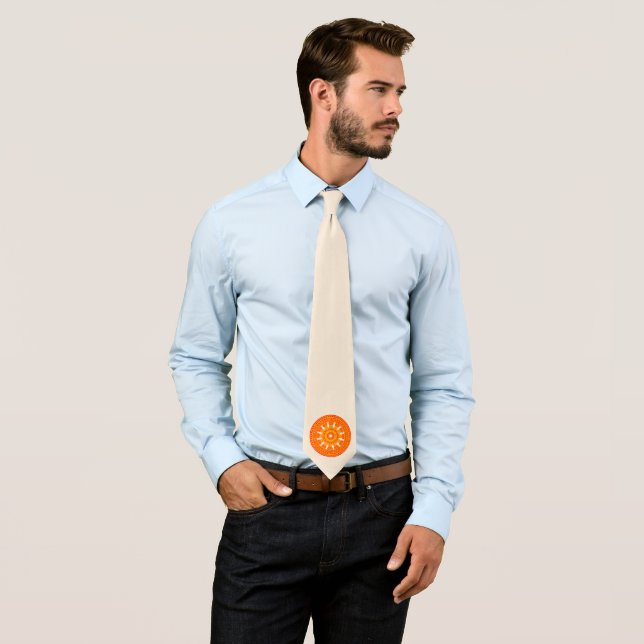 Red Wheel of Dharma (Buddhist Art) Tie (In Situ)