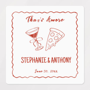 Red Whimsical Frame That's Amore Italian Wedding