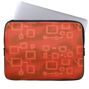 Red Whimsical Geometric Abstract Laptop Sleeve
