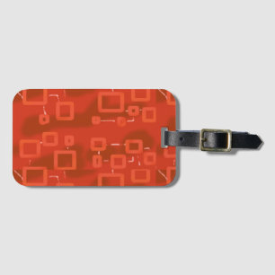 Red Whimsical Geometric Abstract Luggage Tag