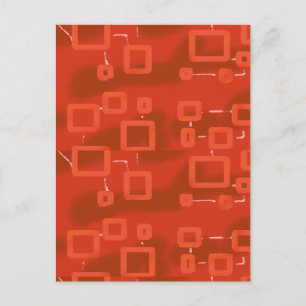 Red Whimsical Geometric Abstract Postcard