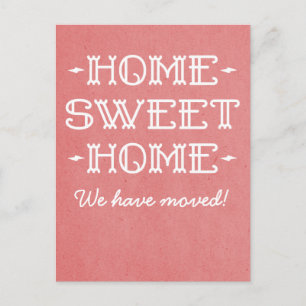 Red Whimsical Home Sweet Home Postcard