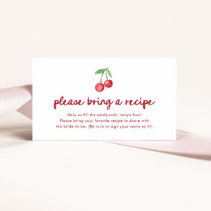 Red Whimsical Retro Cherries Recipe Request Enclosure Card
