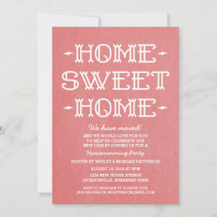 Red Whimsical Sweet Home Housewarming Party Invitation