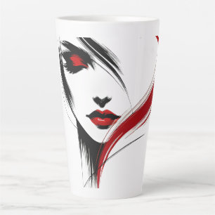 Red Whisper Woman Latte Mug