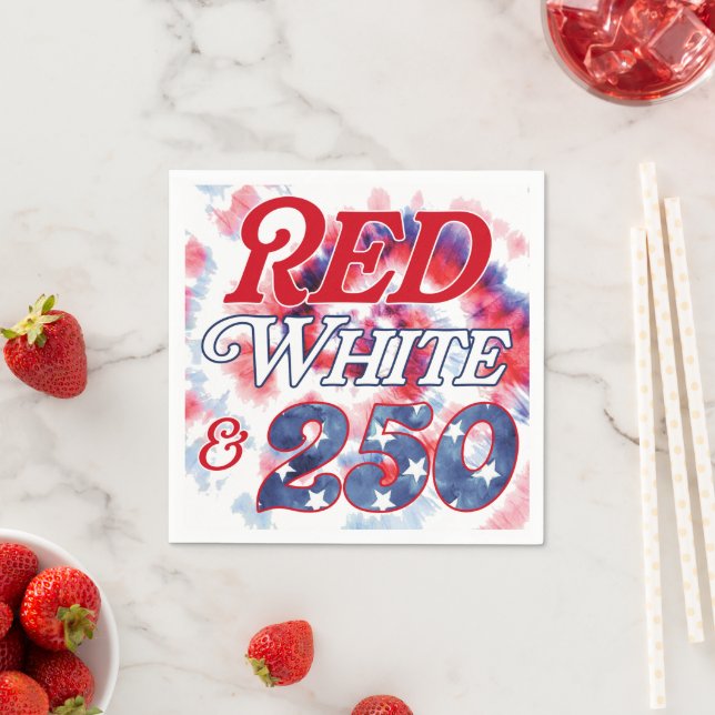 Red White & 250 Napkin (Insitu)