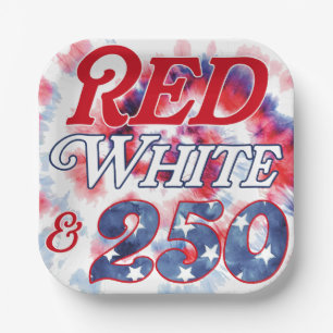 Red White & 250 Paper Plate