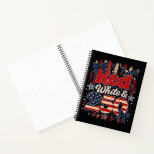 Red White 250 Years American Freedom 1776-2026 Notebook