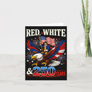 Red White 250 Years Birthday USA for Men Women 4th Card