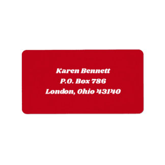 Red & White Address Labels