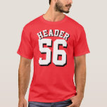 Red & White Adults | Sports Jersey Design T-Shirt<br><div class="desc">Red & White Adults | Sports Jersey Design • Mens Jersey T-Shirt</div>
