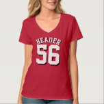 Red & White Adults | Sports Jersey Design T-Shirt<br><div class="desc">Red & White Adults | Sports Jersey Design • Womens Jersey T-Shirt</div>