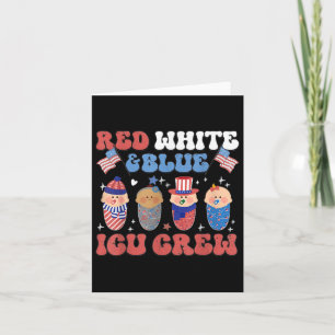 Red White &amp; Blue Nicu Crew Groovy Red White Bl Card