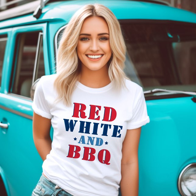 Red White and BBQ Funny 4th of July Womens Tri-Blend Shirt (Creator Uploaded)