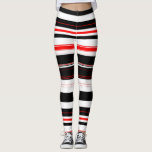 Red White and Black Horizontal Stripes Leggings<br><div class="desc">Red White and Black Horizontal Stripes</div>