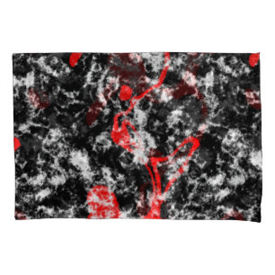 Red, White and Black Marble Abstract Pillowcase