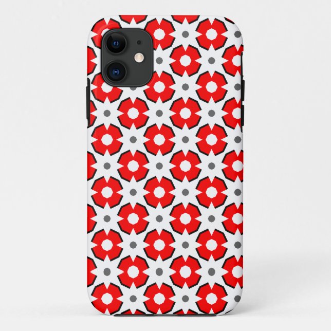 Red White and Black pattern   Case-Mate iPhone Case (Back)
