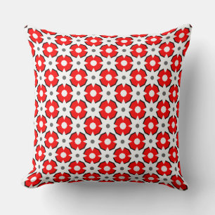 Red White and Black pattern  Cushion