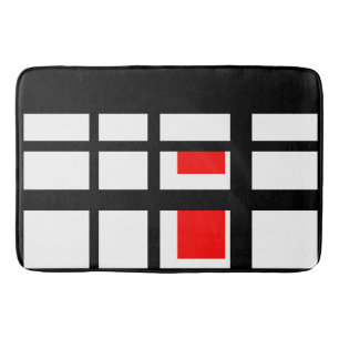 Red white and Black Stripes Bath Mat