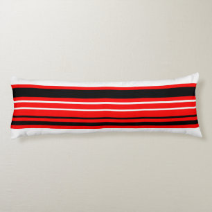 Red white and Black Stripes Body Cushion