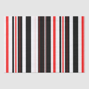 Red white and Black Stripes  Tissue Paper