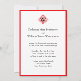 Red White And Black Wedding Invitations