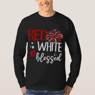 Red White And Blessed 4th of July Jesus Patriotic  T-Shirt