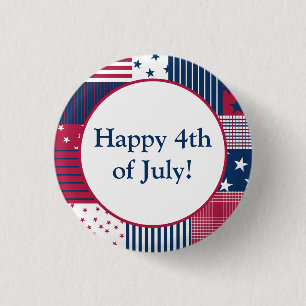 Red, White and Blue 3 Cm Round Badge