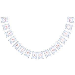 Red White And Blue 4th of July Birthday Bunting