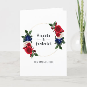 Red White and Blue 4th of July Wedding Programme