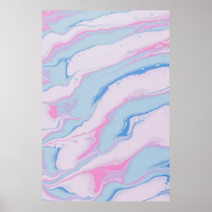 RED WHITE AND BLUE ABSTRACT PAINTING POSTER