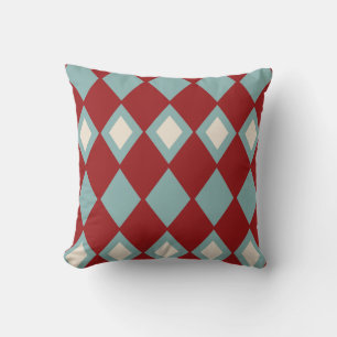Red, White, and Blue Abstract Pillow