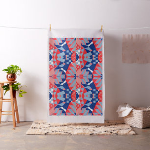 red white and blue abstract print #1 fabric