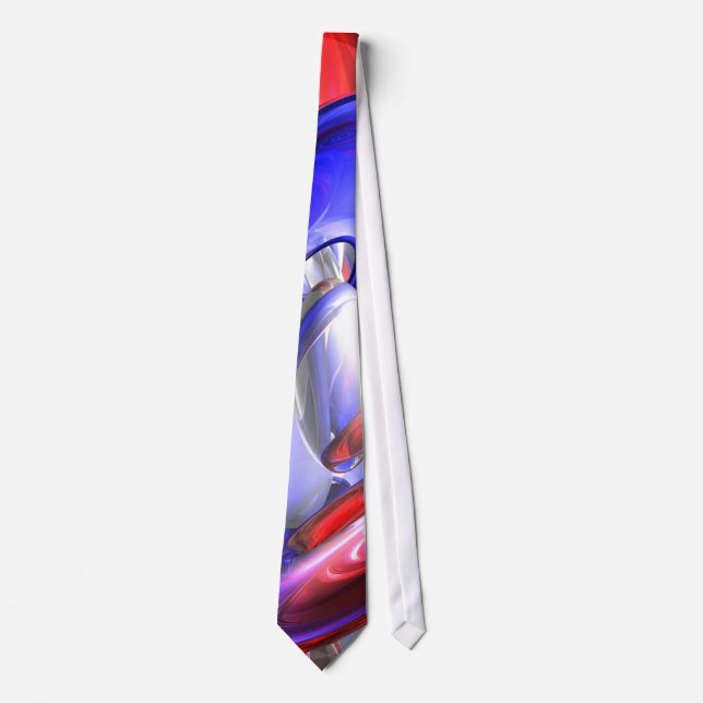 Red, White and Blue Abstract Tie (Front)