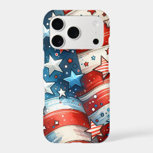 Red, White and Blue Abstract US Flag Patriotic