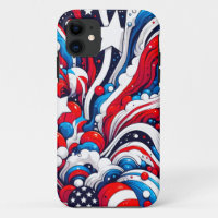 Red, White and Blue Abstract US Flag Patriotic