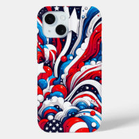 Red, White and Blue Abstract US Flag Patriotic