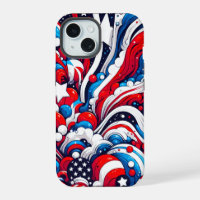 Red, White and Blue Abstract US Flag Patriotic