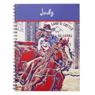 Red White and Blue All American Barrel Racer Notebook