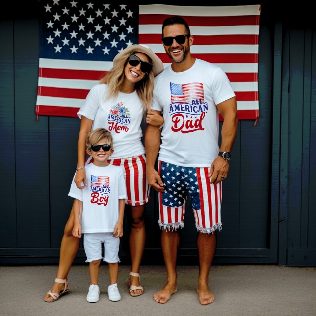 Red white and Blue All American Dad Flag T-Shirt (Creator Uploaded)