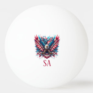Red White and Blue American Eagle Ping Pong Ball