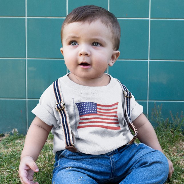 Red White and Blue American Flag Baby T-Shirt (Creator Uploaded)