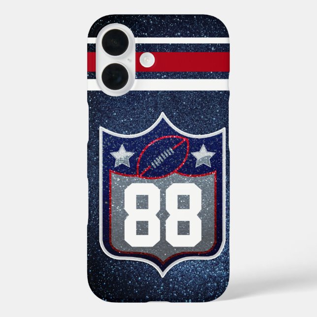Red White and Blue American Football Team Sports Case-Mate iPhone Case (Back)