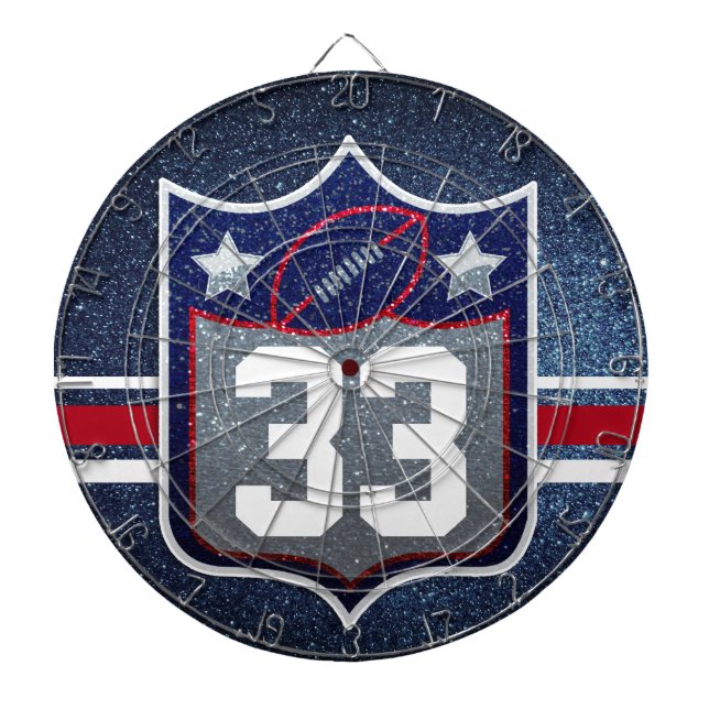 Red White and Blue American Football Team Sports Dartboard (Front)