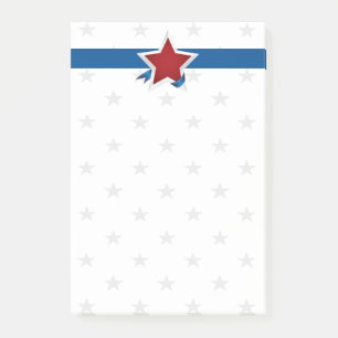 Red White and Blue Americana Pattern Post-it Notes