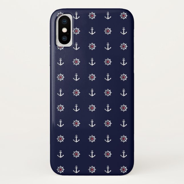 Red White And Blue Anchor Pattern Case-Mate iPhone Case (Back)