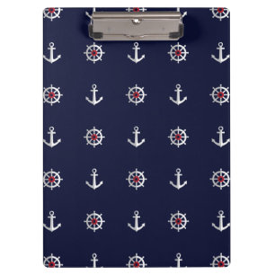Red White And Blue Anchor Pattern Clipboard